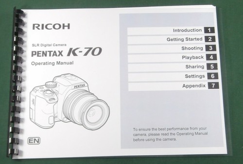 Pentax operating manual - pentax,